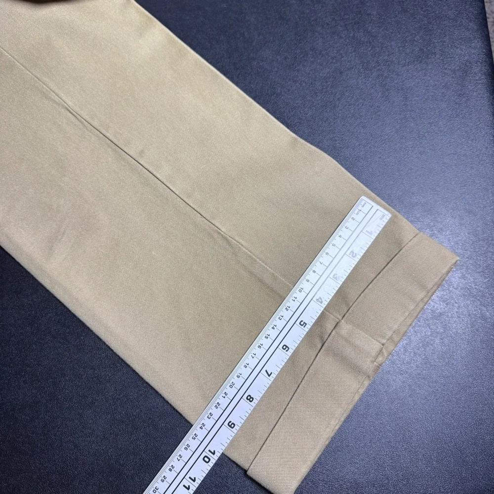 Orvis‎ Chino Pants Mens 42x31 Khaki Solid Flat Front Cuffed Cotton Twill Outdoor